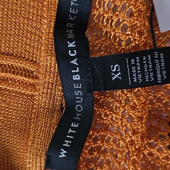 WHITE HOUSE BLACK MARKET NET COVERUP OPEN DUSTER CARDIGAN NWT XS AURA GOLD - Picture 12 of 14